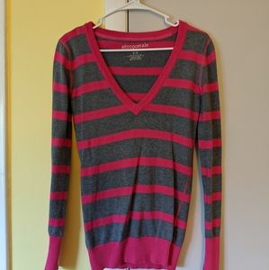 Pink and grey stripes sweater